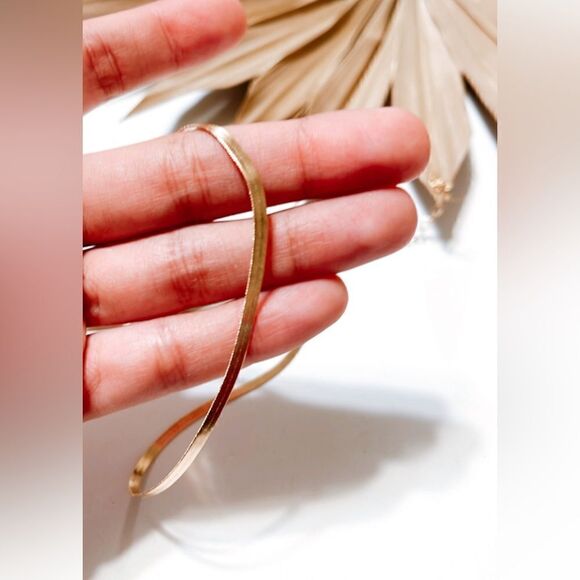 Gold snake chain necklace S543 - Picture 3 of 3